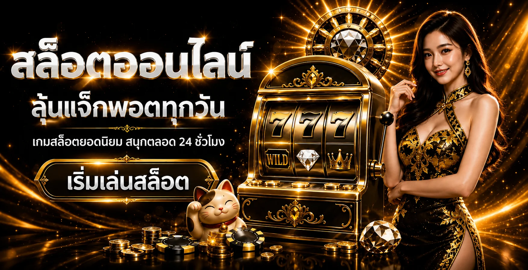 เกมสล็อตออนไลน์พร้อมตัวละครมงคลในโทน GODFUNS